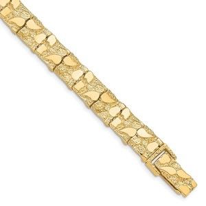 10k Yellow Gold Authentic Fine Jewelry 10.0mm NUGGET Bracelet